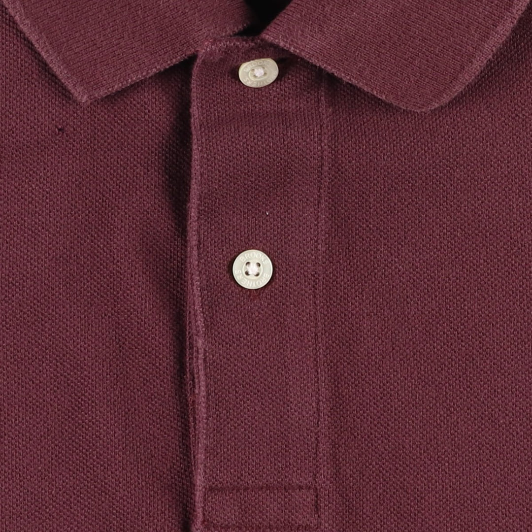 Brooks Brothers Men's Short Sleeve Polo Shirt, Size L cotton wine-red Vintage Second Hand