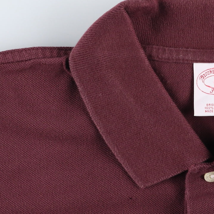 Brooks Brothers Men's Short Sleeve Polo Shirt, Size L cotton wine-red Vintage Second Hand