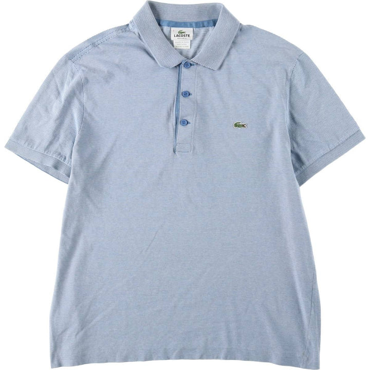 Lacoste (LACOSTE) France-designed Regular Fit Short-Sleeve Striped Polo Shirt, Size 5 (Equivalent to Men's L) cotton blue type Vintage Second Hand