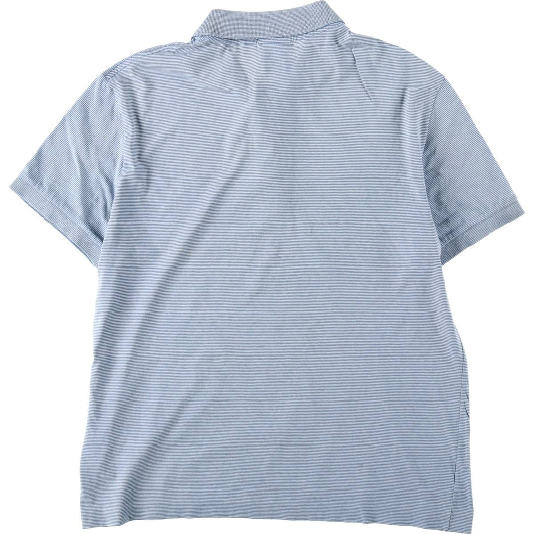 Lacoste (LACOSTE) France-designed Regular Fit Short-Sleeve Striped Polo Shirt, Size 5 (Equivalent to Men's L) cotton blue type Vintage Second Hand