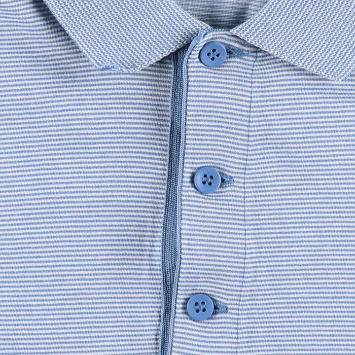 Lacoste (LACOSTE) France-designed Regular Fit Short-Sleeve Striped Polo Shirt, Size 5 (Equivalent to Men's L) cotton blue type Vintage Second Hand