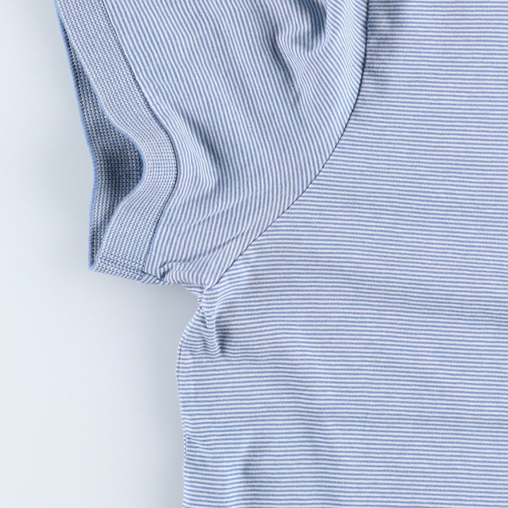 Lacoste (LACOSTE) France-designed Regular Fit Short-Sleeve Striped Polo Shirt, Size 5 (Equivalent to Men's L) cotton blue type Vintage Second Hand