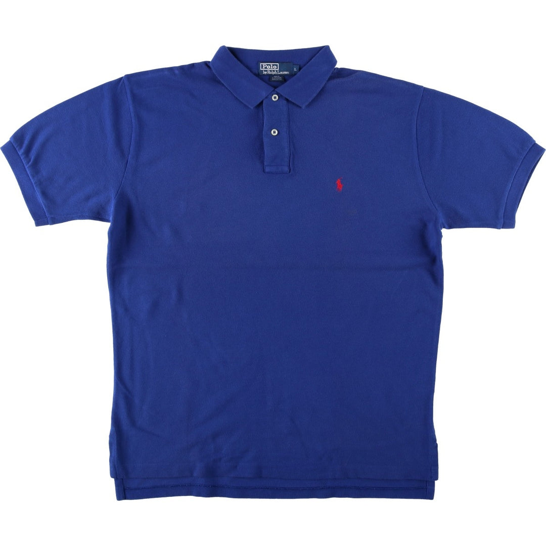 Ralph Lauren POLO by Ralph Lauren short sleeve polo shirt, men's size L cotton blue type Vintage Second Hand