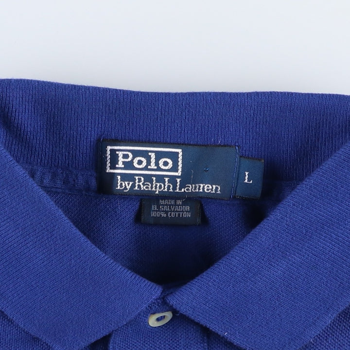Ralph Lauren POLO by Ralph Lauren short sleeve polo shirt, men's size L cotton blue type Vintage Second Hand