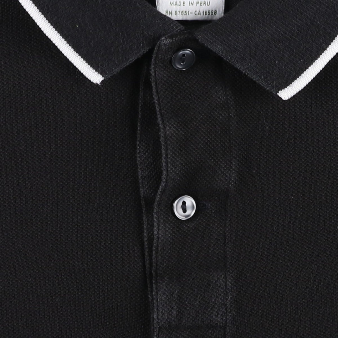 Lacoste (French design) Regular Fit Short-Sleeve Polo Shirt, Men's Size XL (approx.) cotton black type Vintage Second Hand