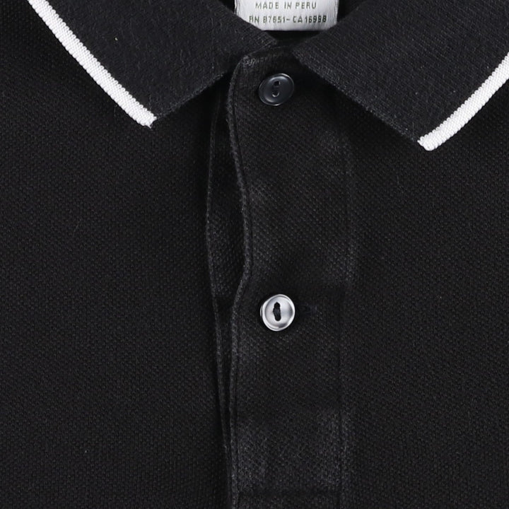 Lacoste (French design) Regular Fit Short-Sleeve Polo Shirt, Men's Size XL (approx.) cotton black type Vintage Second Hand