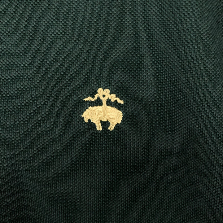 Brooks Brothers Est.1818 Short-Sleeve Polo Shirt, Men's Size XXL (approx.) cotton Green type dark green Vintage Second Hand