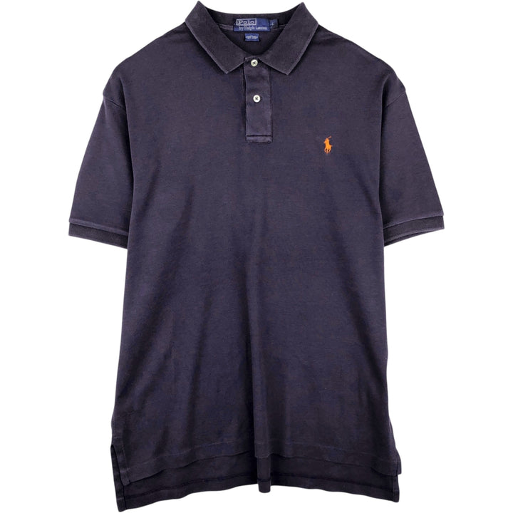 Ralph Lauren POLO by Ralph Lauren short sleeve polo shirt, men's size L cotton navy blue type Vintage Second Hand