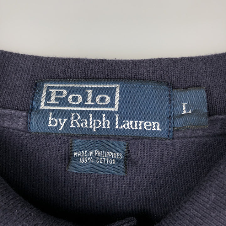 Ralph Lauren POLO by Ralph Lauren short sleeve polo shirt, men's size L cotton navy blue type Vintage Second Hand