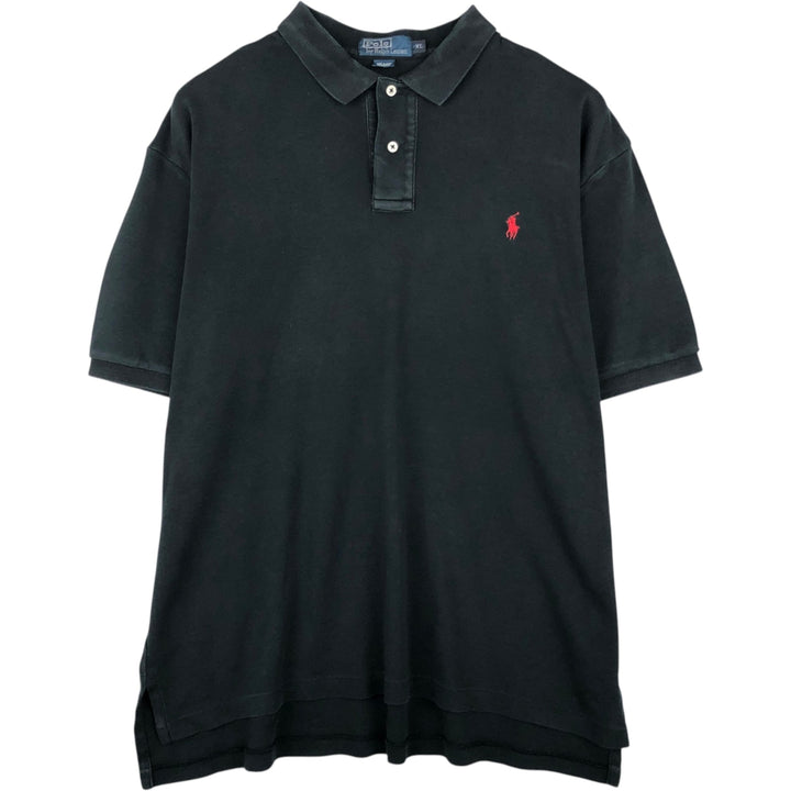 Ralph Lauren POLO by Ralph Lauren short sleeve polo shirt, men's XL size cotton black type Vintage Second Hand