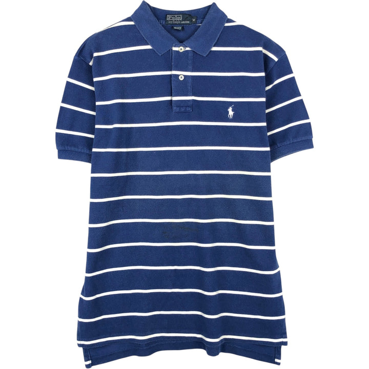 Ralph Lauren POLO by Ralph Lauren short sleeve striped polo shirt, men's size M cotton blue type Vintage Second Hand