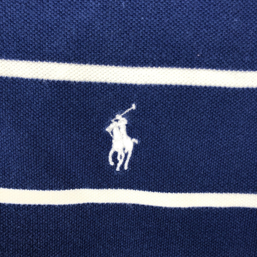 Ralph Lauren POLO by Ralph Lauren short sleeve striped polo shirt, men's size M cotton blue type Vintage Second Hand