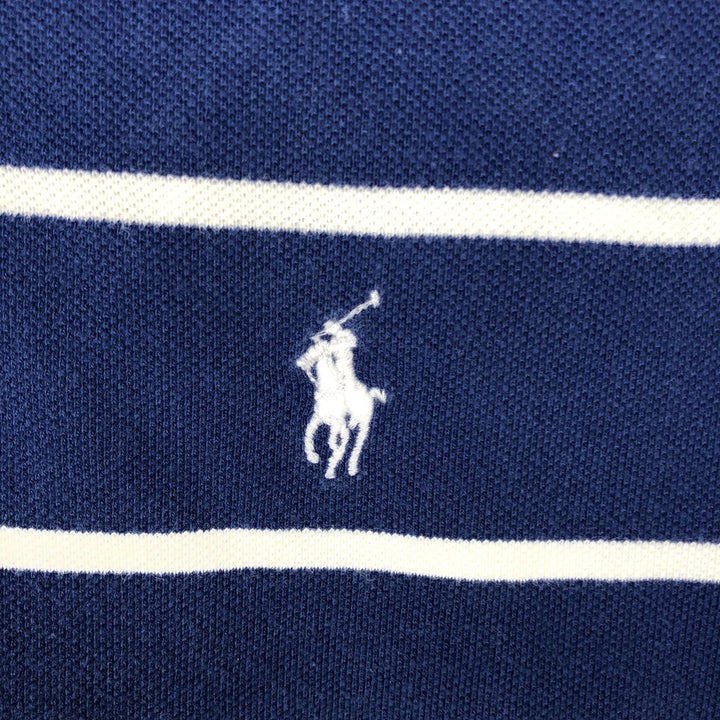 Ralph Lauren POLO by Ralph Lauren short sleeve striped polo shirt, men's size M cotton blue type Vintage Second Hand