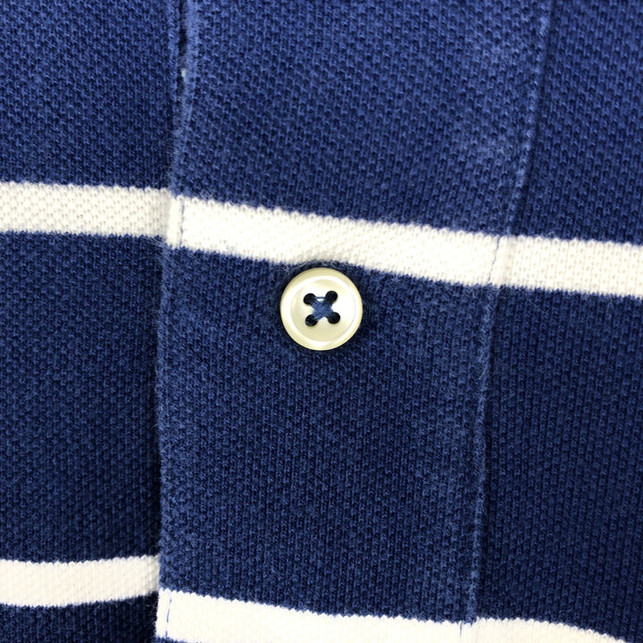 Ralph Lauren POLO by Ralph Lauren short sleeve striped polo shirt, men's size M cotton blue type Vintage Second Hand