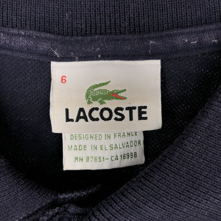 Lacoste LACOSTE French design short sleeve polo shirt size 6 men's XL equivalent cotton navy blue type Vintage Second Hand