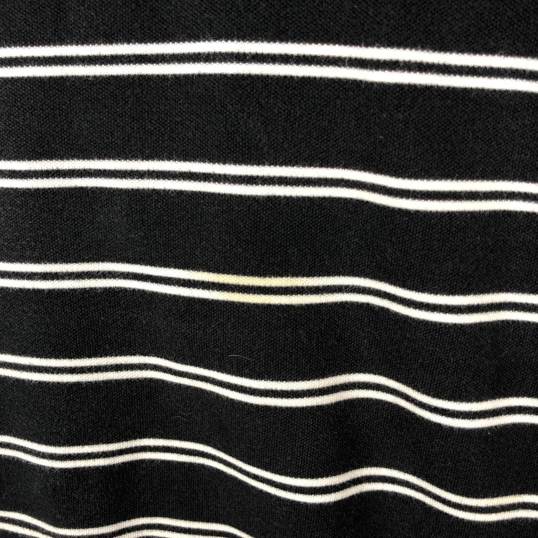 Ralph Lauren POLO by Ralph Lauren CUSTOM FIT short sleeve striped polo shirt men's size L cotton black type Vintage Second Hand
