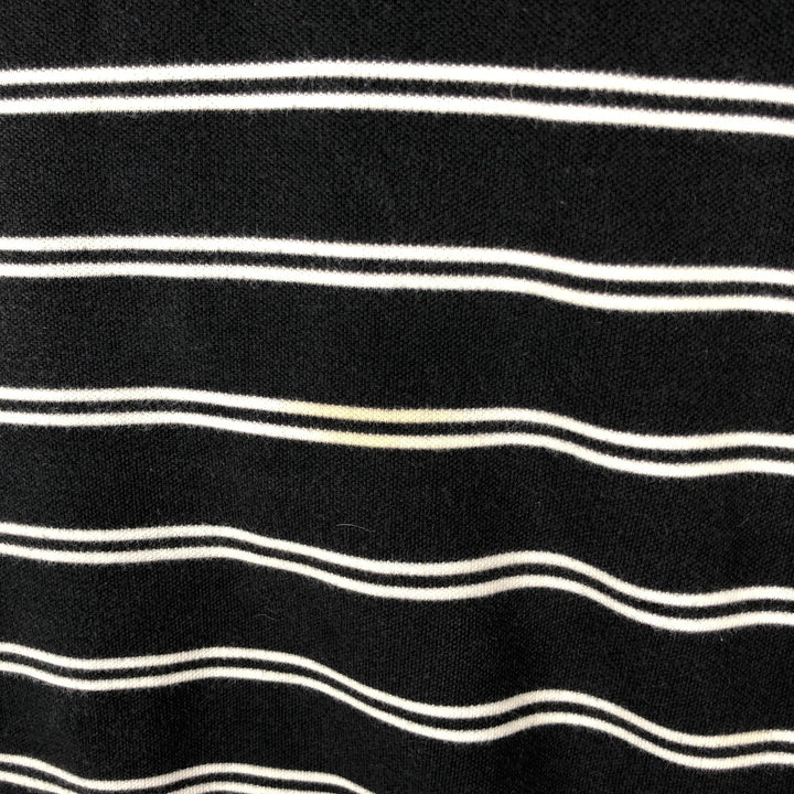 Ralph Lauren POLO by Ralph Lauren CUSTOM FIT short sleeve striped polo shirt men's size L cotton black type Vintage Second Hand