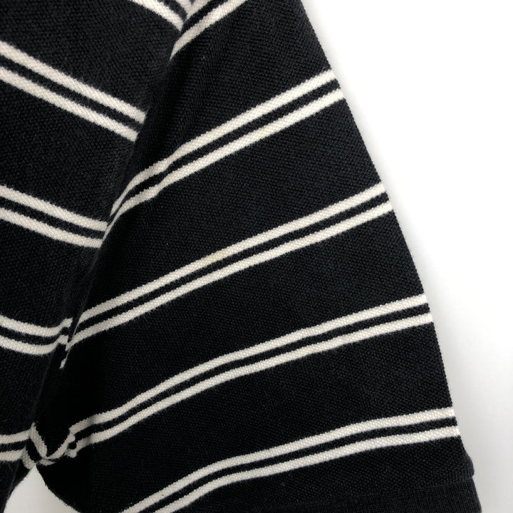 Ralph Lauren POLO by Ralph Lauren CUSTOM FIT short sleeve striped polo shirt men's size L cotton black type Vintage Second Hand