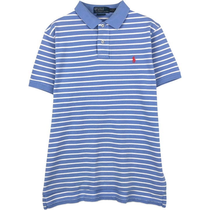 Ralph Lauren POLO by Ralph Lauren short sleeve striped polo shirt, men's size M cotton Blue type light blue Vintage Second Hand