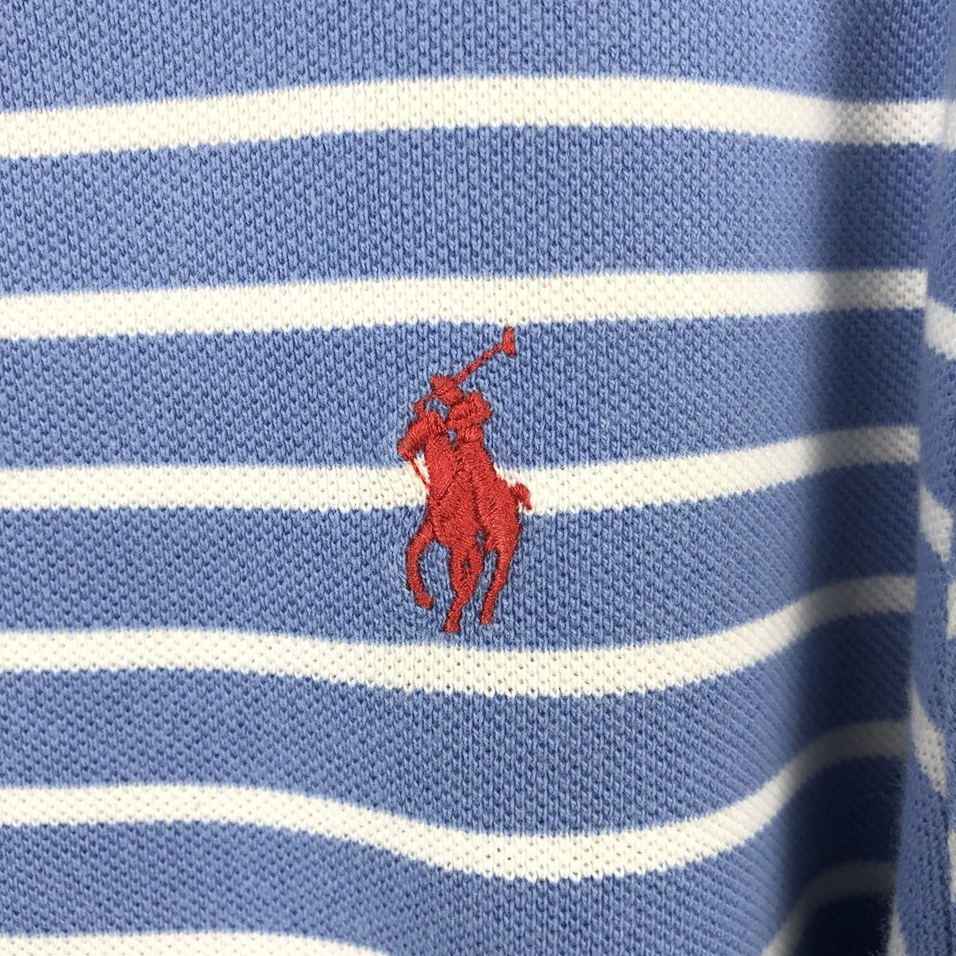 Ralph Lauren POLO by Ralph Lauren short sleeve striped polo shirt, men's size M cotton Blue type light blue Vintage Second Hand