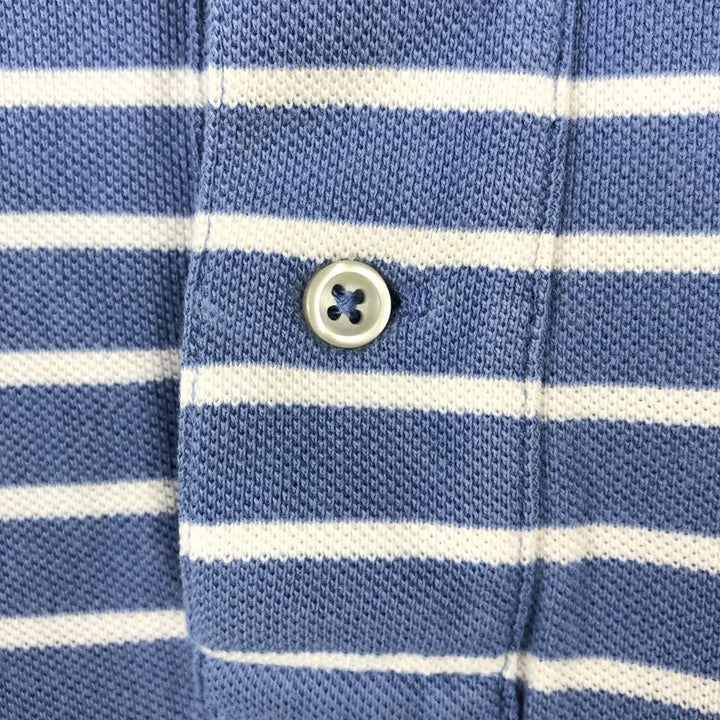 Ralph Lauren POLO by Ralph Lauren short sleeve striped polo shirt, men's size M cotton Blue type light blue Vintage Second Hand