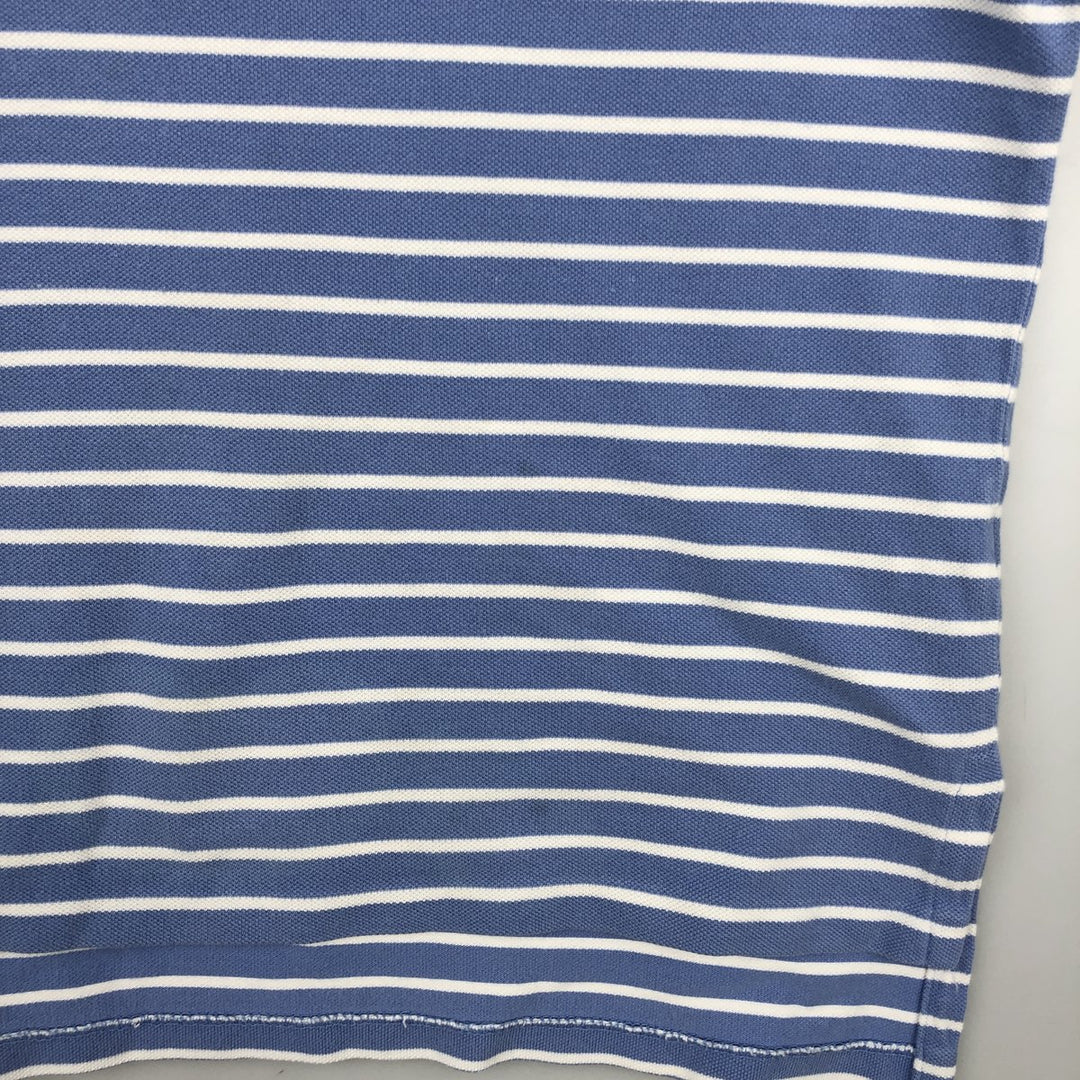 Ralph Lauren POLO by Ralph Lauren short sleeve striped polo shirt, men's size M cotton Blue type light blue Vintage Second Hand