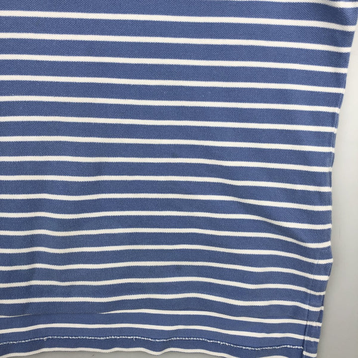 Ralph Lauren POLO by Ralph Lauren short sleeve striped polo shirt, men's size M cotton Blue type light blue Vintage Second Hand
