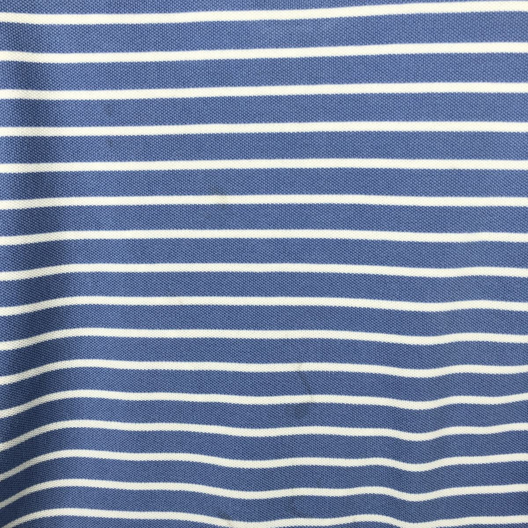 Ralph Lauren POLO by Ralph Lauren short sleeve striped polo shirt, men's size M cotton Blue type light blue Vintage Second Hand