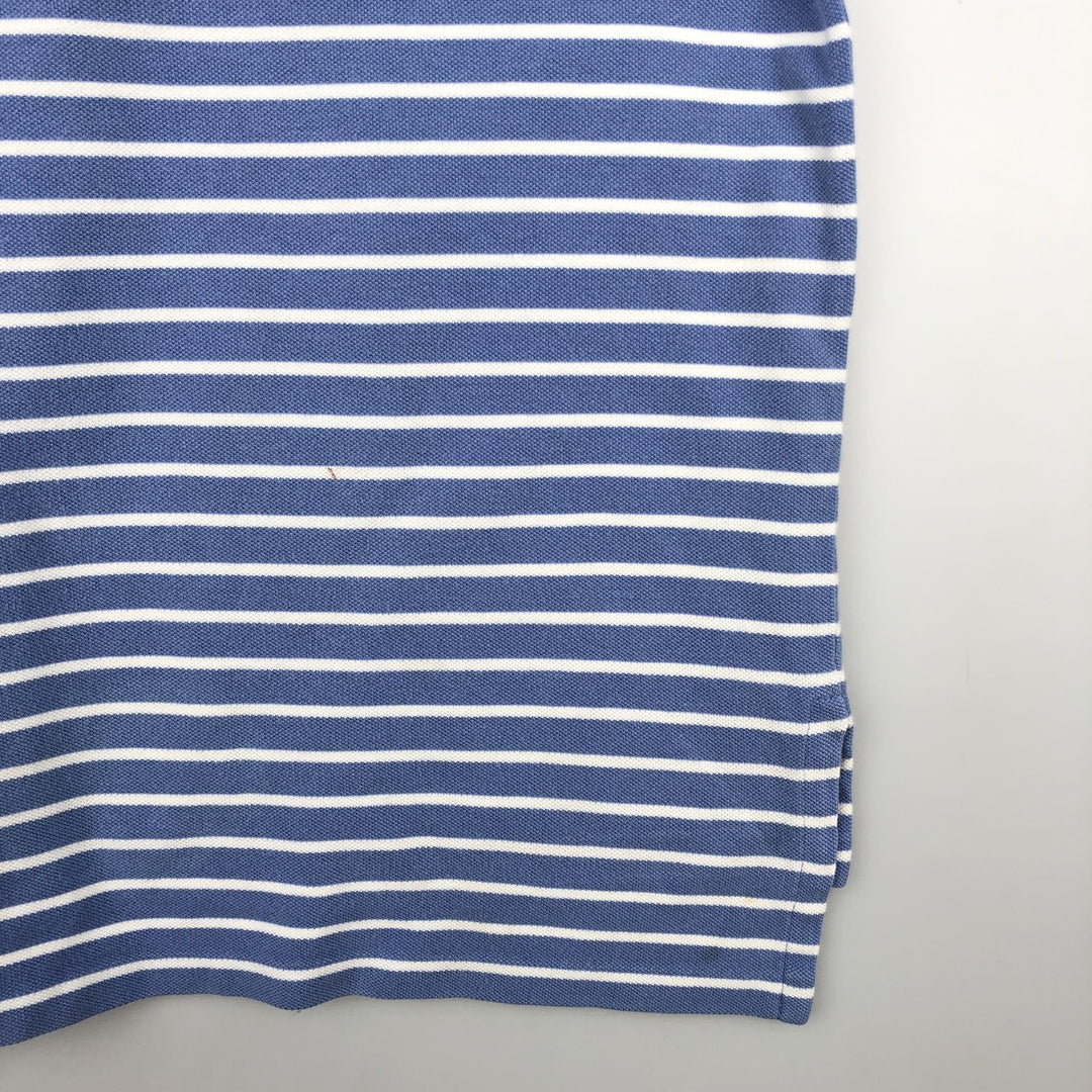 Ralph Lauren POLO by Ralph Lauren short sleeve striped polo shirt, men's size M cotton Blue type light blue Vintage Second Hand