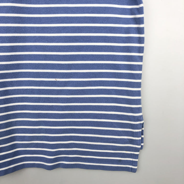 Ralph Lauren POLO by Ralph Lauren short sleeve striped polo shirt, men's size M cotton Blue type light blue Vintage Second Hand