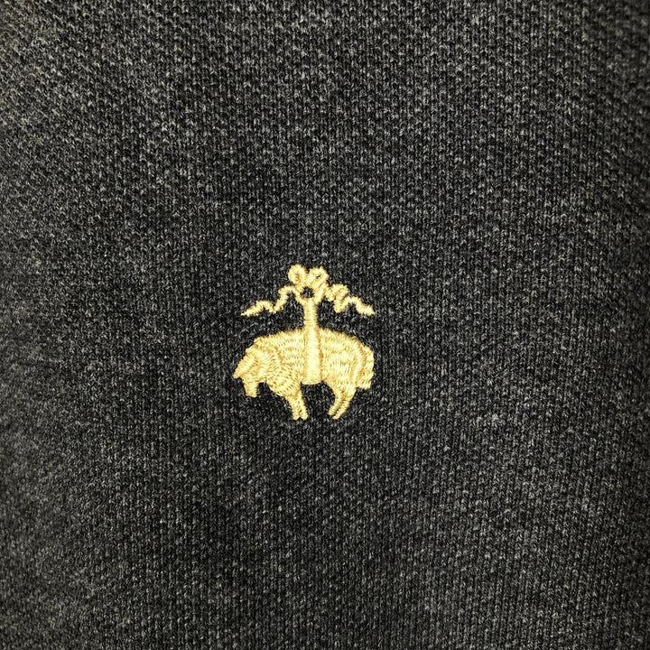 Brooks Brothers 1818 Slim Fit Short-Sleeve Polo Shirt, Men's Size L (approx.) cotton Charcoal Vintage Second Hand