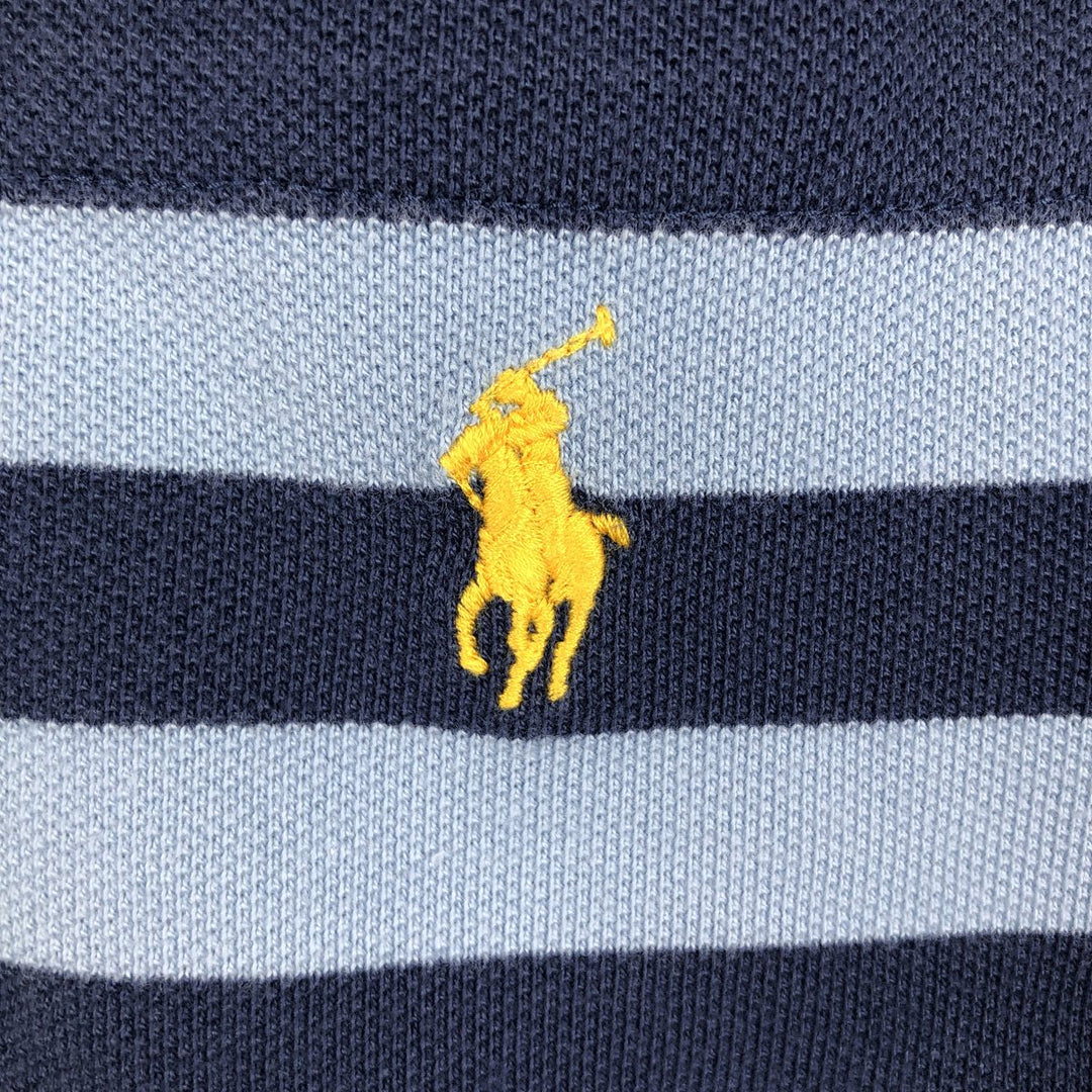 Ralph Lauren POLO by Ralph Lauren short sleeve striped polo shirt, men's size L cotton navy blue type Vintage Second Hand