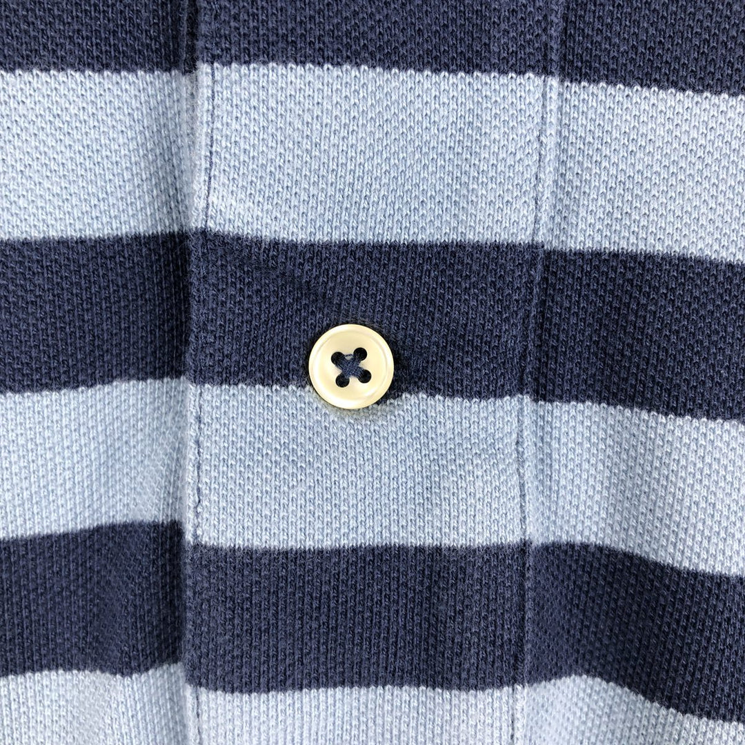 Ralph Lauren POLO by Ralph Lauren short sleeve striped polo shirt, men's size L cotton navy blue type Vintage Second Hand