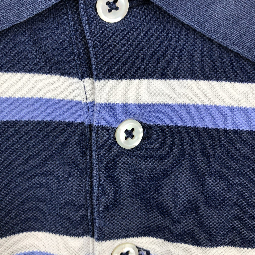 Ralph Lauren POLO by Ralph Lauren GOLF FIT Multi-stripe Short-Sleeve Polo Shirt, Men's Size XL (approx.) Pima Cotton navy blue type Vintage Second Hand