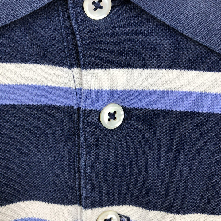 Ralph Lauren POLO by Ralph Lauren GOLF FIT Multi-stripe Short-Sleeve Polo Shirt, Men's Size XL (approx.) Pima Cotton navy blue type Vintage Second Hand