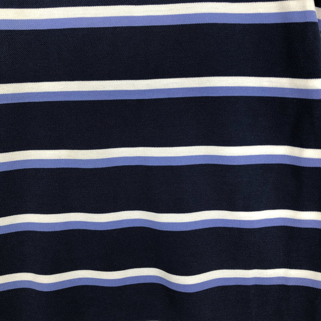 Ralph Lauren POLO by Ralph Lauren GOLF FIT Multi-stripe Short-Sleeve Polo Shirt, Men's Size XL (approx.) Pima Cotton navy blue type Vintage Second Hand