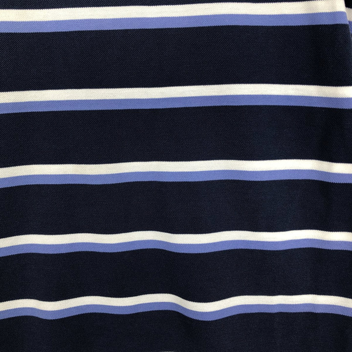 Ralph Lauren POLO by Ralph Lauren GOLF FIT Multi-stripe Short-Sleeve Polo Shirt, Men's Size XL (approx.) Pima Cotton navy blue type Vintage Second Hand