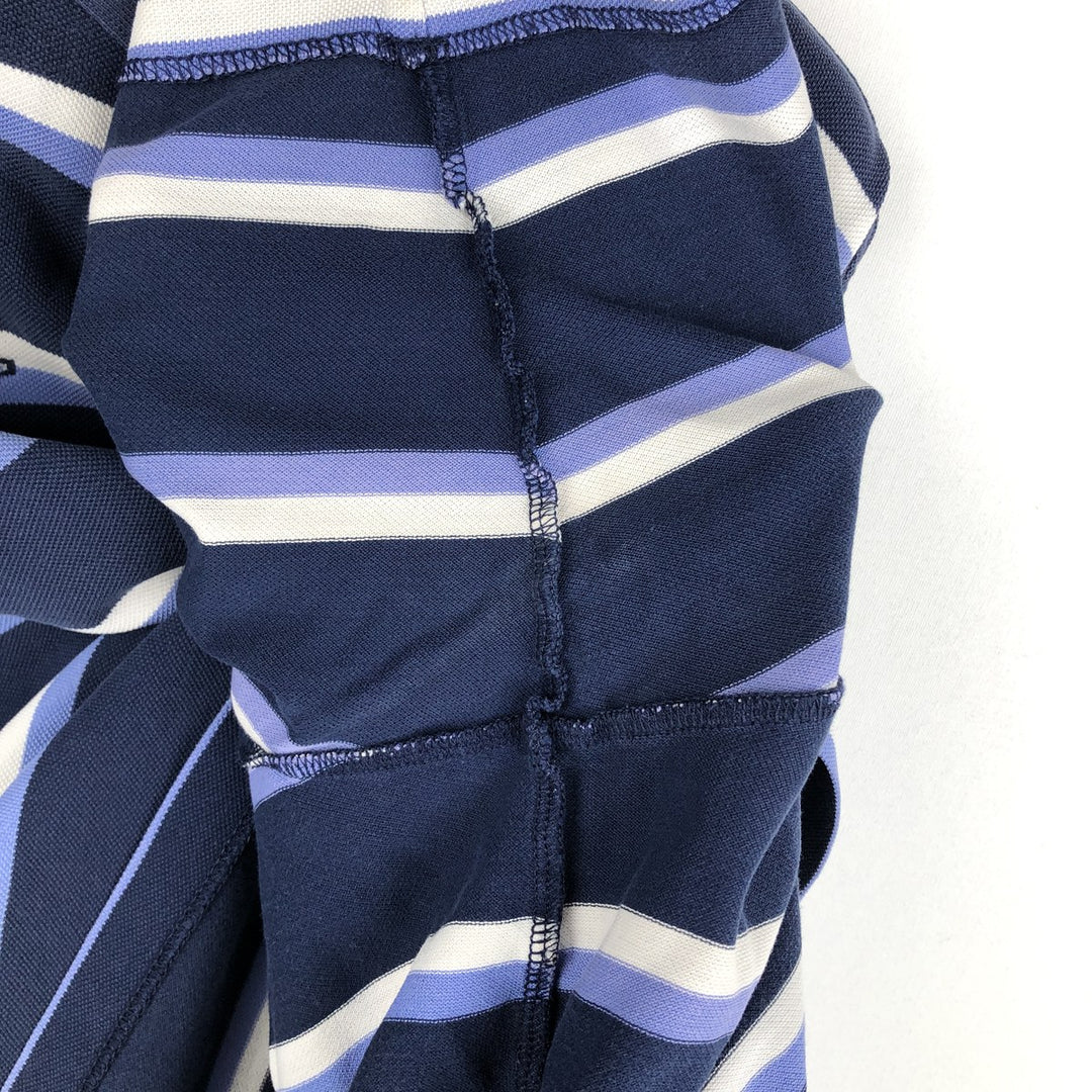 Ralph Lauren POLO by Ralph Lauren GOLF FIT Multi-stripe Short-Sleeve Polo Shirt, Men's Size XL (approx.) Pima Cotton navy blue type Vintage Second Hand