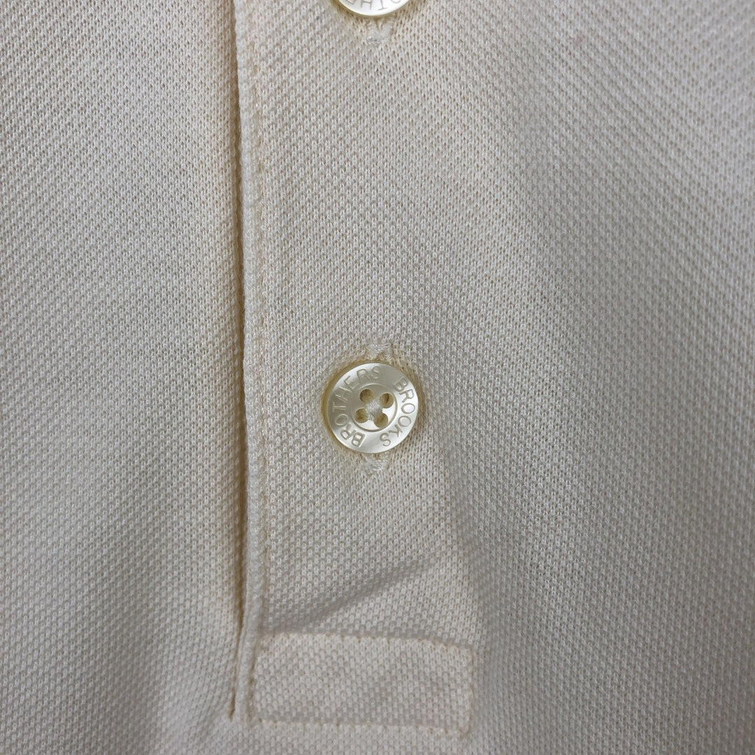 Brooks Brothers ESTABLISHED 1818 Short-Sleeve Polo Shirt, Men's Size L (approx.) Pima Cotton unbleached Vintage Second Hand