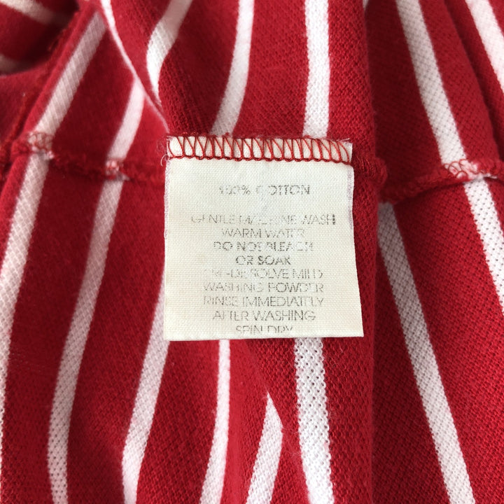 1970'S Lacoste French Lacoste Short-Sleeve Striped Polo Shirt, Made in Australia, Size 22 (Men's L equivalent), Vintage cotton red type Vintage Second Hand