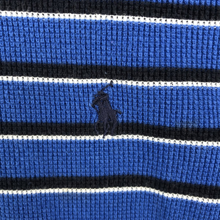 Ralph Lauren POLO by Ralph Lauren Multi-border short sleeve striped polo shirt Men's size L cotton blue type Vintage Second Hand