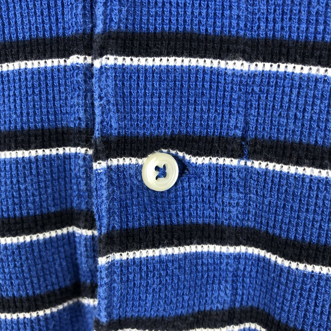 Ralph Lauren POLO by Ralph Lauren Multi-border short sleeve striped polo shirt Men's size L cotton blue type Vintage Second Hand