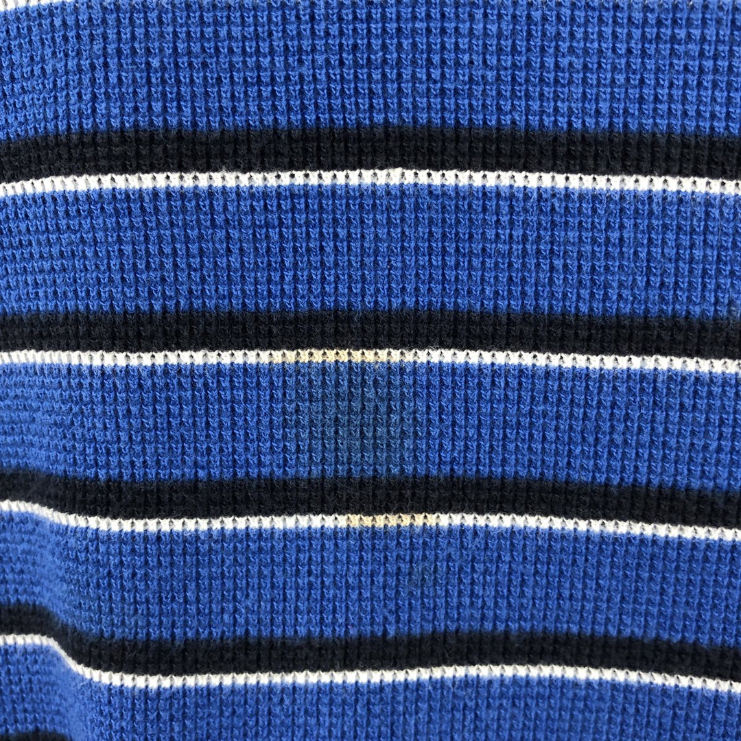 Ralph Lauren POLO by Ralph Lauren Multi-border short sleeve striped polo shirt Men's size L cotton blue type Vintage Second Hand
