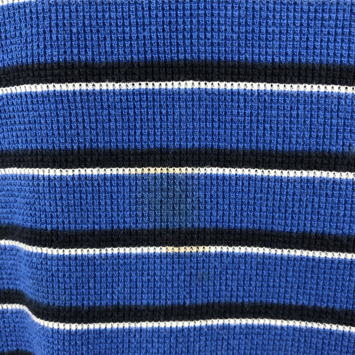 Ralph Lauren POLO by Ralph Lauren Multi-border short sleeve striped polo shirt Men's size L cotton blue type Vintage Second Hand