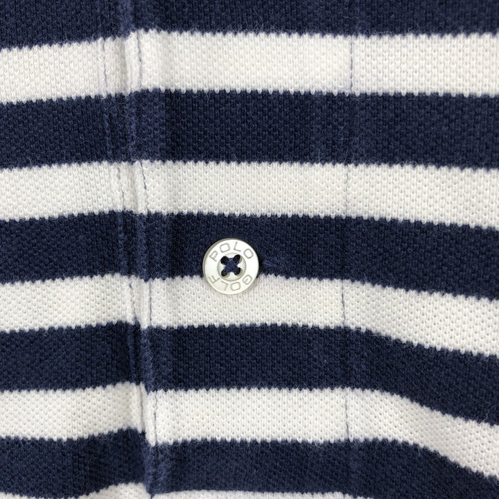 Ralph Lauren POLO GOLF Short-Sleeve Striped Polo Shirt, Men's Size XXL (approx.) cotton navy blue type Vintage Second Hand