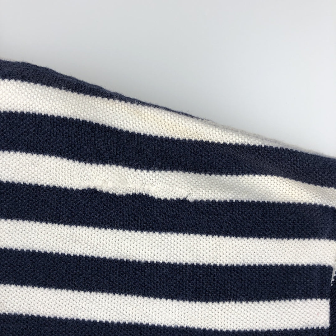 Ralph Lauren POLO GOLF Short-Sleeve Striped Polo Shirt, Men's Size XXL (approx.) cotton navy blue type Vintage Second Hand