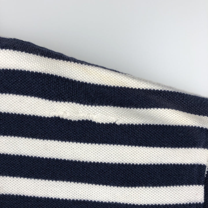 Ralph Lauren POLO GOLF Short-Sleeve Striped Polo Shirt, Men's Size XXL (approx.) cotton navy blue type Vintage Second Hand