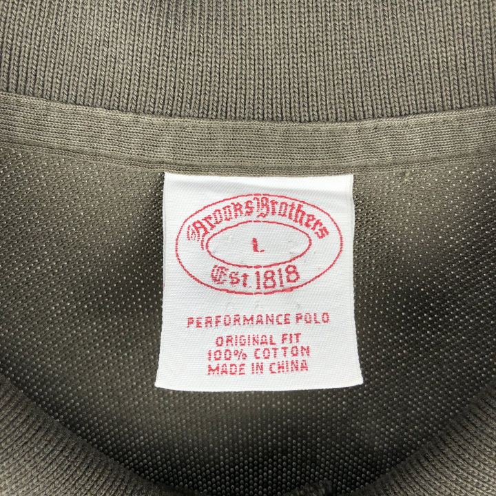 Brooks Brothers Est.1818 Short-Sleeve Polo Shirt, Men's Size L (approx.) cotton Khaki type sage green Vintage Second Hand