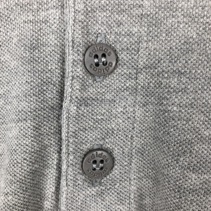 90s-00'S Adidas short-sleeved polo shirt, men's size L equivalent, vintage. cotton gray type Vintage Second Hand