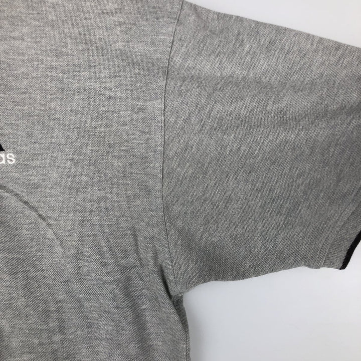 90s-00'S Adidas short-sleeved polo shirt, men's size L equivalent, vintage. cotton gray type Vintage Second Hand